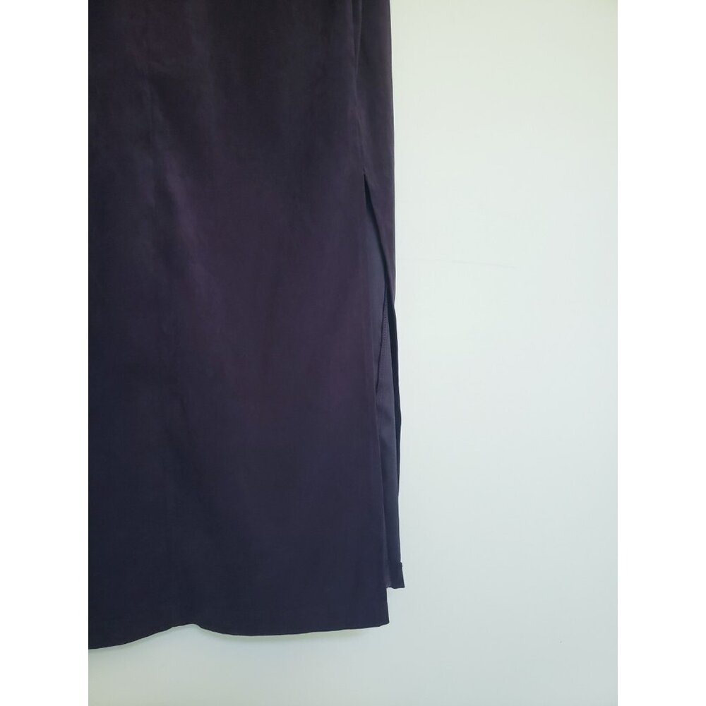 VTG Victoria Stephens Womens 10 Sheath Midi Dress Purple Metal Waist Side Slit - Picture 3 of 5